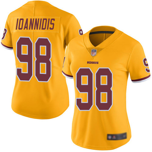 Washington Redskins Limited Gold Women Matt Ioannidis Jersey NFL Football #98 Rush Vapor